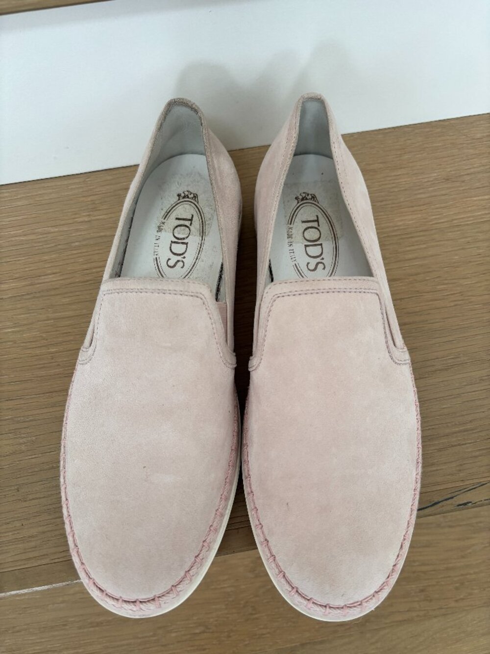 Pink Tod's leather loafers / slip on shoes - Sz 9